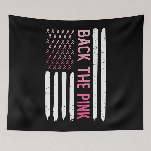 Item preview, Back The Pink Retro Vintage Breast Cancer Awareness Flag designed and sold by eminentjournal9.
