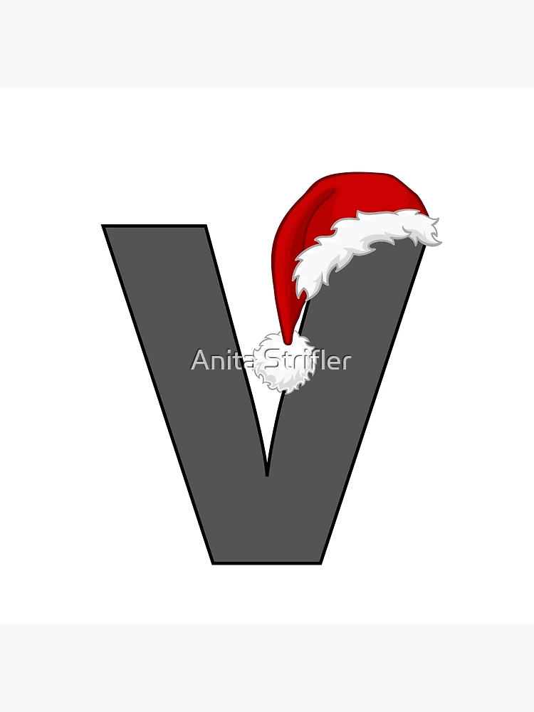 Christmas Letter B with Santa Hat Poster for Sale by Anita Strifler