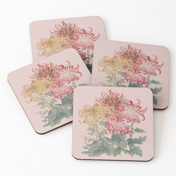 Item preview, Vintage Japanese Hasegawa Flowers Illustration, Powder Pink Background designed and sold by TrulyEpoque.
