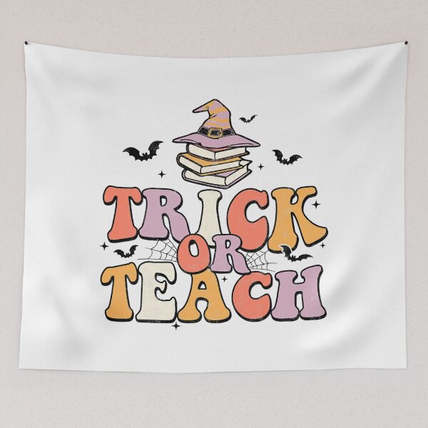 Item preview, Trick Or Teach Spooky Season Witch Halloween Groovy Retro designed and sold by teeminghearing4.