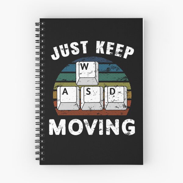 Item preview, WASD PC Gamer Just Keep Moving Gifts Video Gaming Retro Boys Men Vintage designed and sold by BazaarTrades.