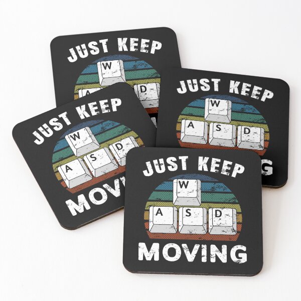 Item preview, WASD PC Gamer Just Keep Moving Gifts Video Gaming Retro Boys Men Vintage designed and sold by BazaarTrades.