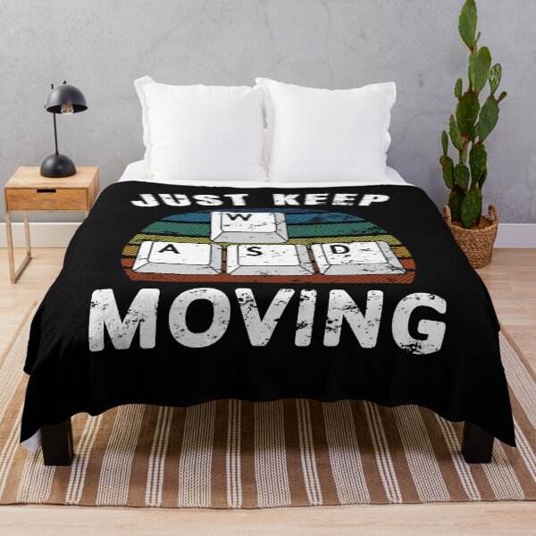 Item preview, WASD PC Gamer Just Keep Moving Gifts Video Gaming Retro Boys Men Vintage designed and sold by BazaarTrades.