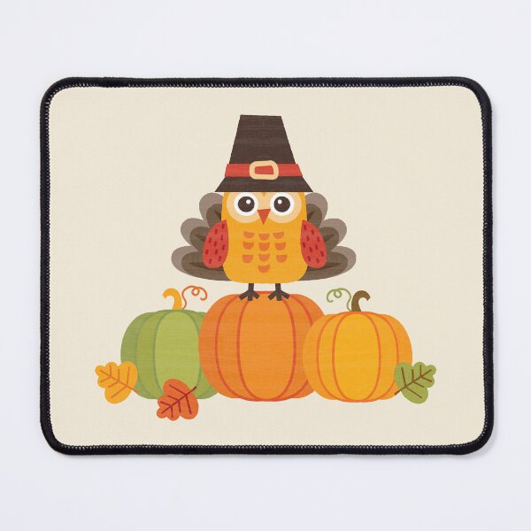 Item preview, Thanksgiving Owl in Turkey Costume on Pumpkins designed and sold by Daisy Beatrice.