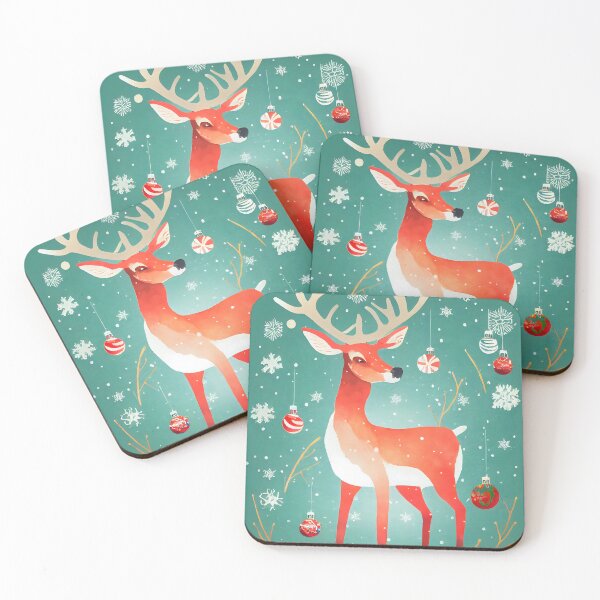Item preview, Whimsical Vintage Christmas Character Reindeer with Stars and Snow Festive Abstract Cute Reindeer Art Vector Style designed and sold by CGSGraphics.