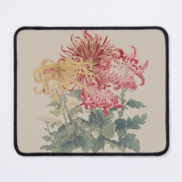Item preview, Vintage Japanese Hasegawa Flowers Illustration, Taupe Background designed and sold by TrulyEpoque.