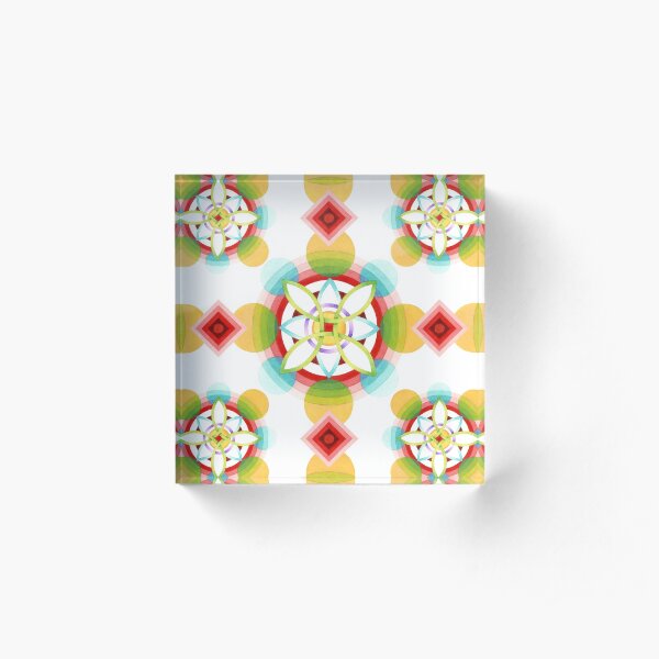 Geometric Blossoms Acrylic Block