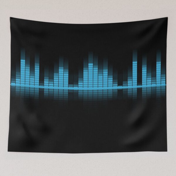 Item preview, Cool Blue Graphic Equalizer Music on black designed and sold by PLdesign.