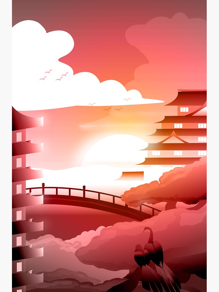 Thumbnail 3 of 3, Sticker, Japanese Fortress designed and sold by itsmidnight.