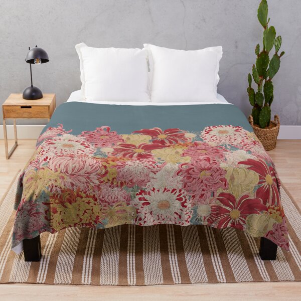 Item preview, Vintage Japanese Hasegawa Flowers Illustration, Powder Blue Background designed and sold by TrulyEpoque.