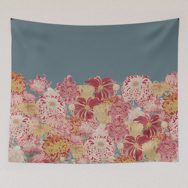 Item preview, Vintage Japanese Hasegawa Flowers Illustration, Powder Blue Background designed and sold by TrulyEpoque.
