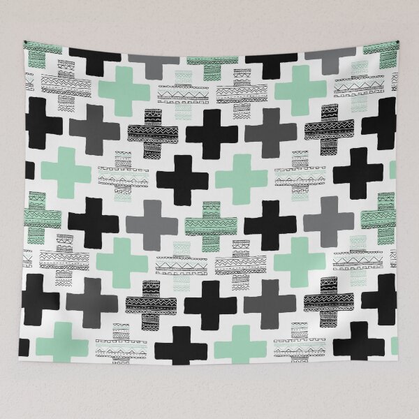 Artikelvorschau, Geometric Cross - Mint entworfen und verkauft von Rainbows Galore.