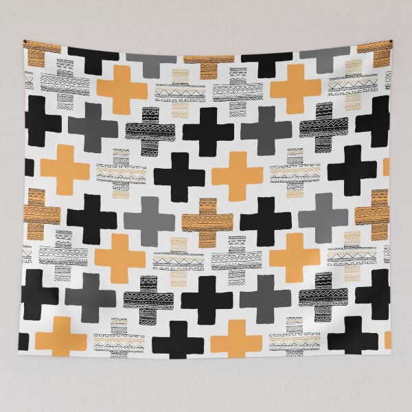 Artikelvorschau, Geometric Cross - Orange entworfen und verkauft von Rainbows Galore.