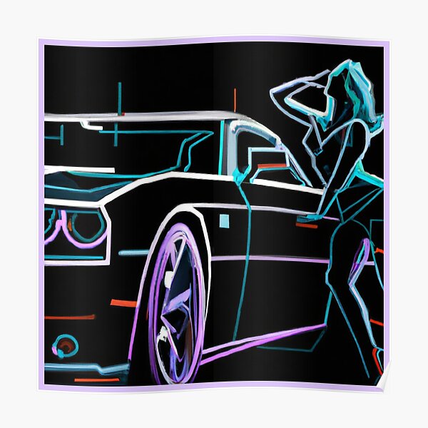"Art of A.I. A car girl" Poster for Sale by jaharek Redbubble