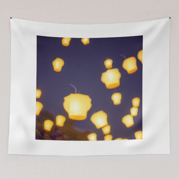 Item preview, ai flying lantern lit night sky  designed and sold by Music-design-22.