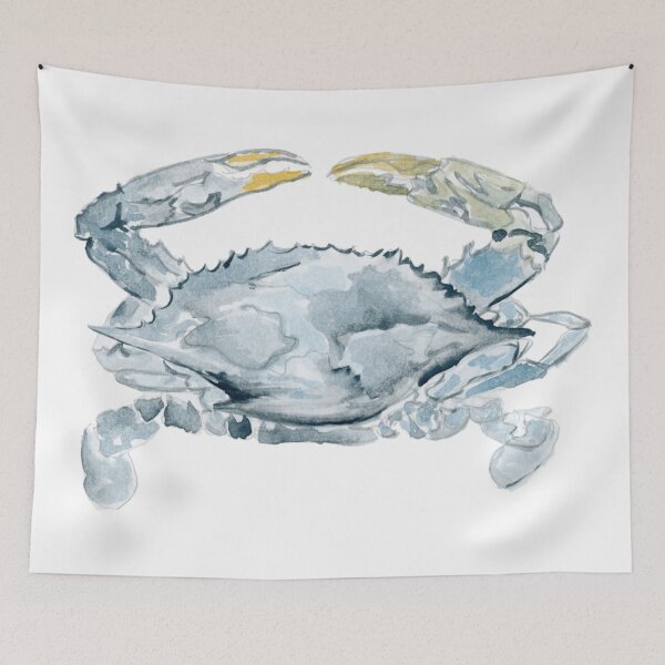 Item preview, Watercolor Silver Crab designed and sold by katiedavisburke.