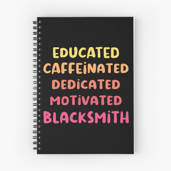 Item preview, Educated caffeinated dedicated motivated blacksmith funny metalsmith quote humor pink shades text designed and sold by MetalicBabe.