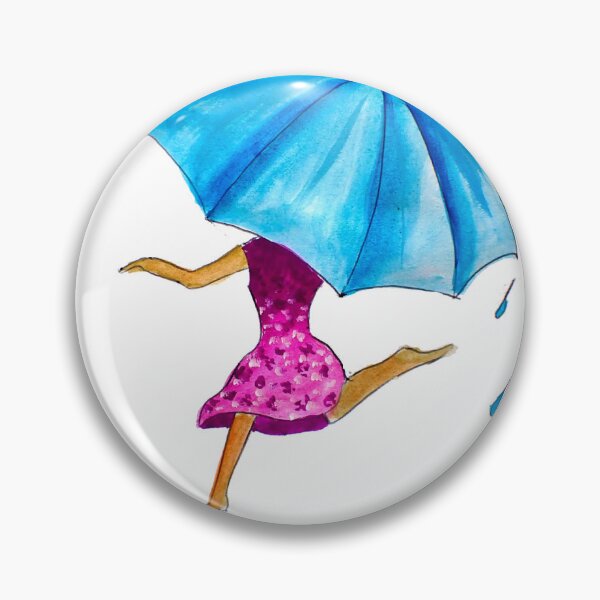 Item preview, Girl Dancing in Rain With Umbrella designed and sold by julyperson.