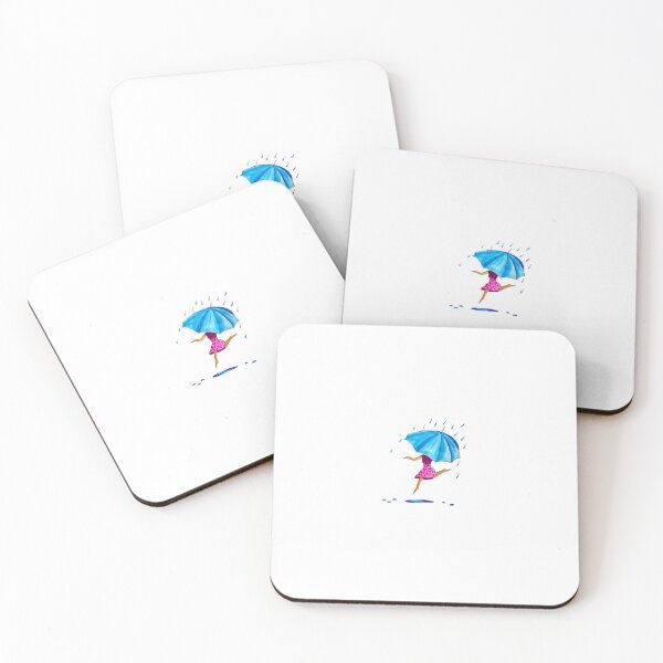 Item preview, Girl Dancing in Rain With Umbrella designed and sold by julyperson.