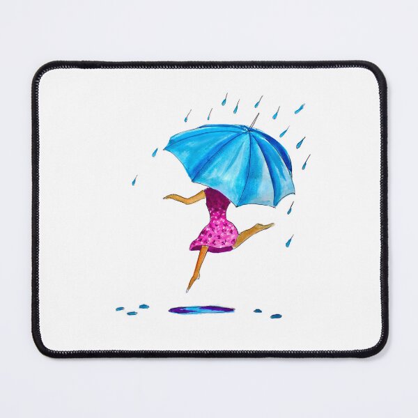 Item preview, Girl Dancing in Rain With Umbrella designed and sold by julyperson.