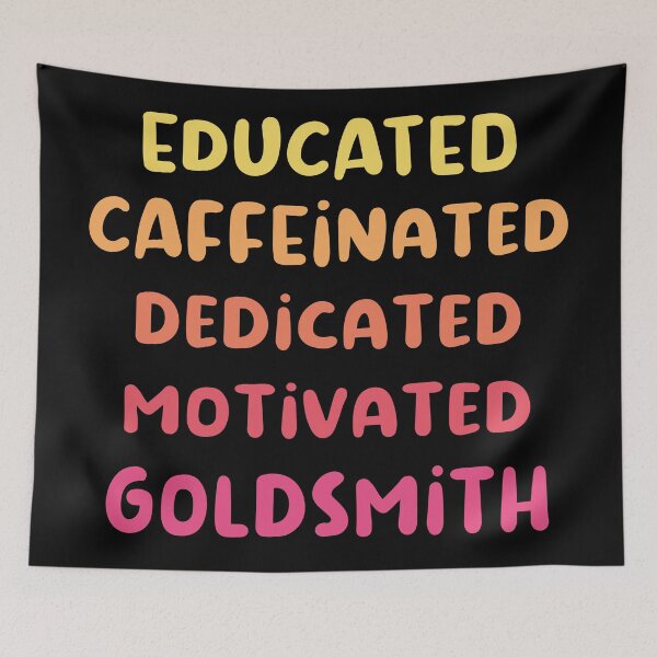 Item preview, Educated caffeinated dedicated motivated goldsmith funny metalsmith quote humor pink shades jeweler gift designed and sold by MetalicBabe.