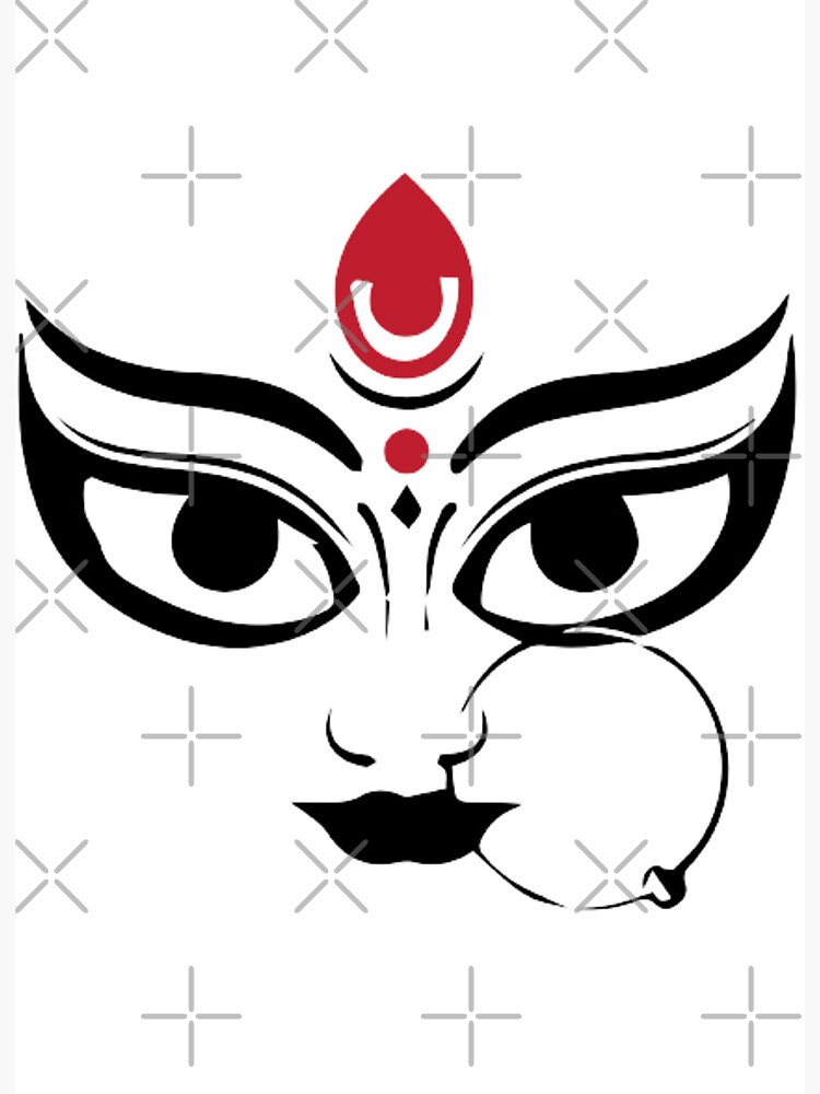 durga shakti, the goddess of power, is depicted in red on a white  background 30767508 Vector Art at Vecteezy