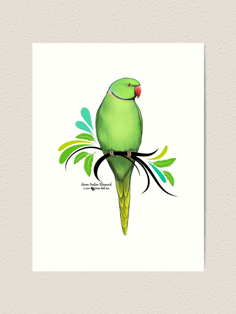 Cute green Parrot perch on branch, vector logo illustration. Tropical bird  cartoon style. 12870309 Vector Art at Vecteezy