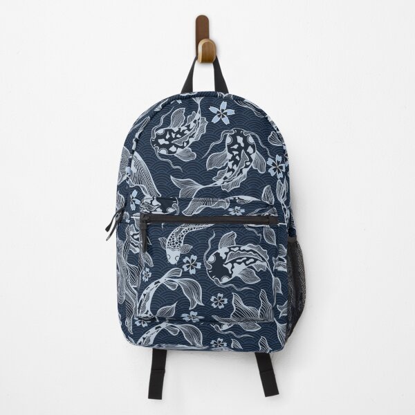 Item preview, Japanese koi fish blue pattern designed and sold by fluffyfluky.