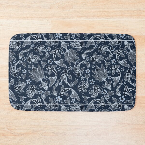Item preview, Japanese koi fish blue pattern designed and sold by fluffyfluky.