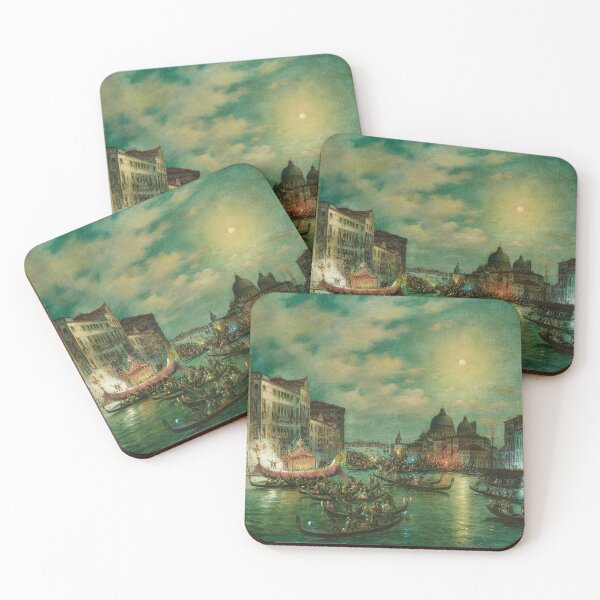 Item preview, A Nocturnal View of the Canal Grande, Venice | Venetian Art | 19th Century Cityscape Art designed and sold by CJET.