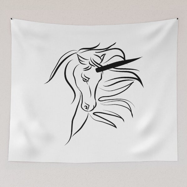 Item preview, Unicorn line art drawing designed and sold by LineArtDrawing.