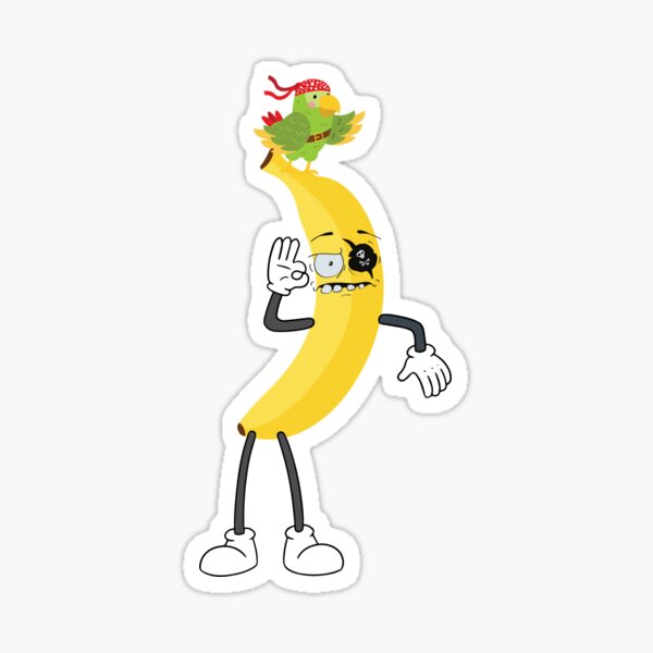 "banana eats pirat" Sticker for Sale by ONLYSPECIALONES Redbubble