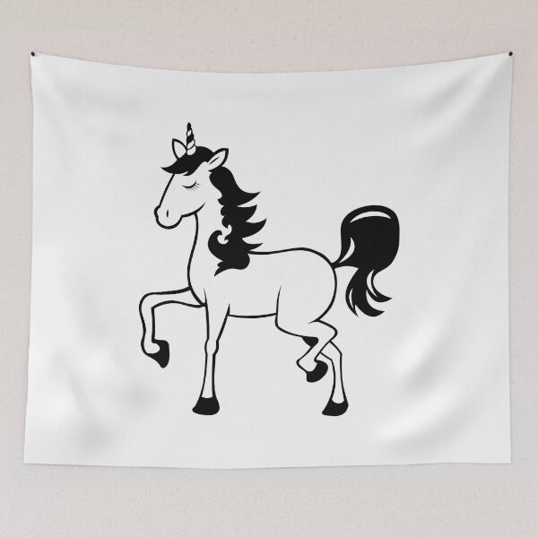 Item preview, Unicorn line art drawing designed and sold by LineArtDrawing.