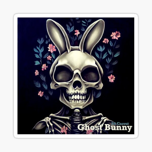 24 Carrot Ghost Bunny Sticker
