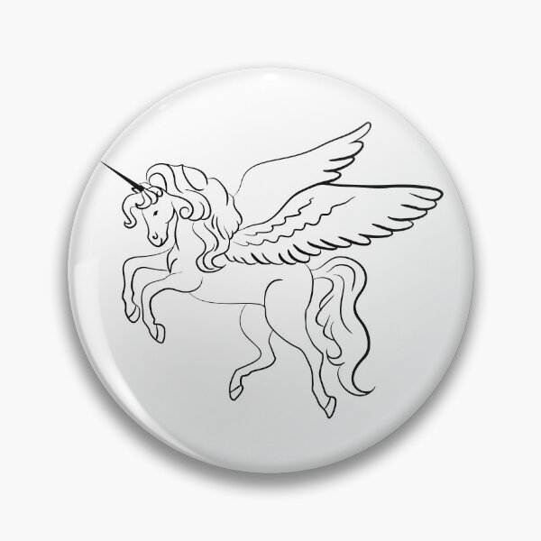 Item preview, Unicorn line art drawing designed and sold by LineArtDrawing.