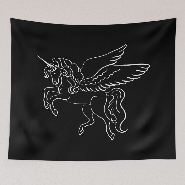 Item preview, Unicorn line art drawing designed and sold by LineArtDrawing.