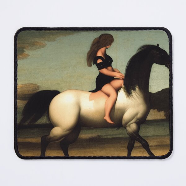 Item preview, Woman Riding a Stallion- Raphael art style designed and sold by No1Equestrian.