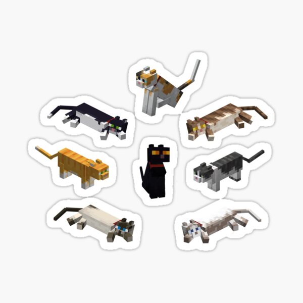 Vista previa del artículo con la obra «Paquete de gatos de Minecraft», diseñado y vendido por GeovaGoodwin.