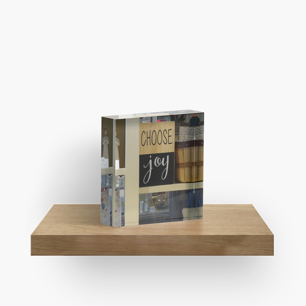 Choose Joy mask, Choose joy pin, Postive message Acrylic Block