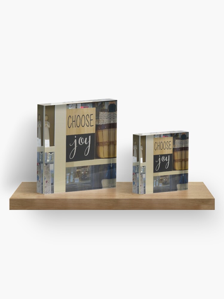 Alternate view of Choose Joy mask, Choose joy pin, Postive message Acrylic Block