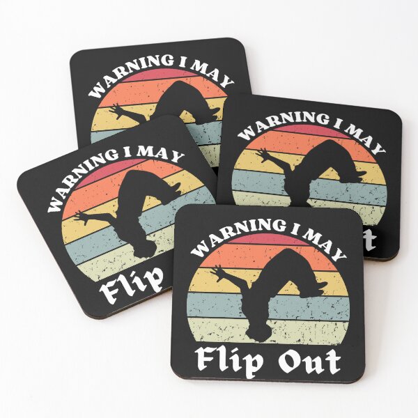 Item preview, Warning I May Flip Out gymnastics saying parkour designed and sold by MouDantArts.