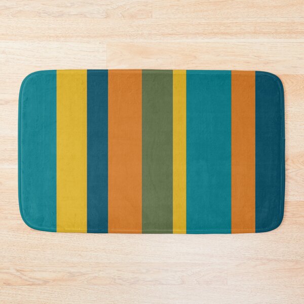 Item preview, Vertical Stripe Pattern in Moroccan Teal Blue Orange Green Mustard designed and sold by kierkegaard.