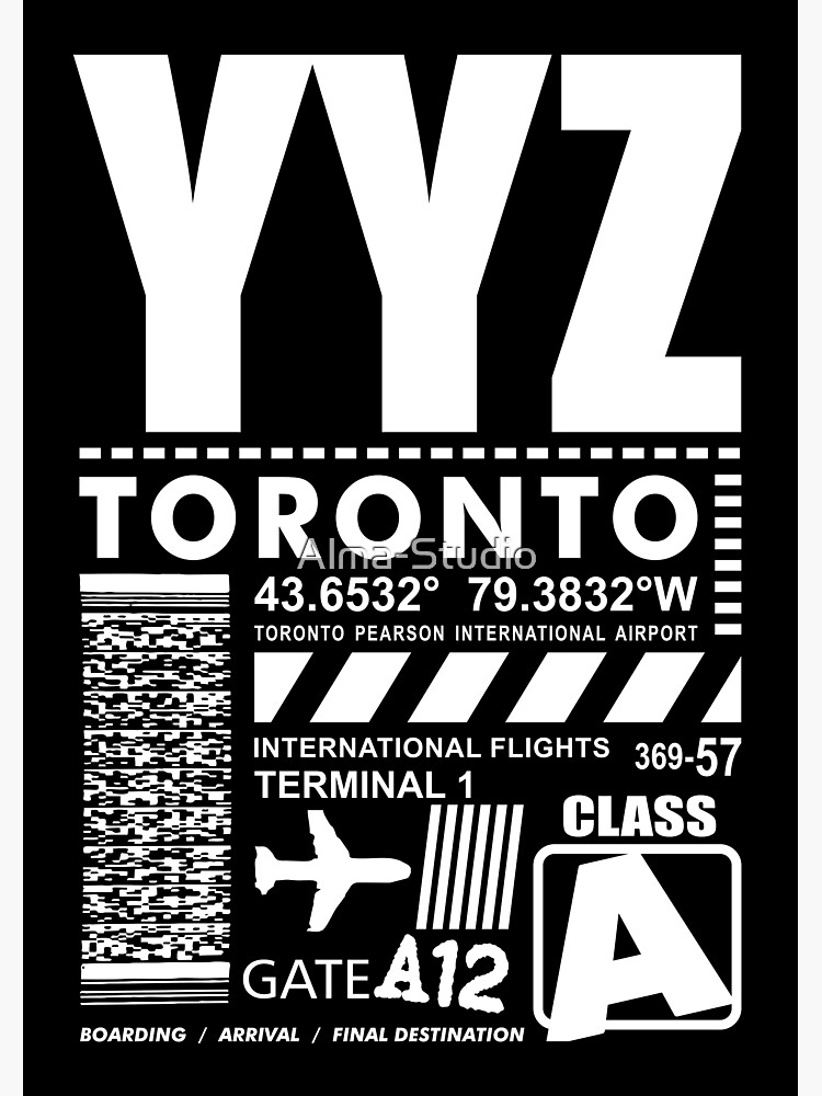 "Toronto Pearson International Airport YYZ" Sticker for Sale by Alma