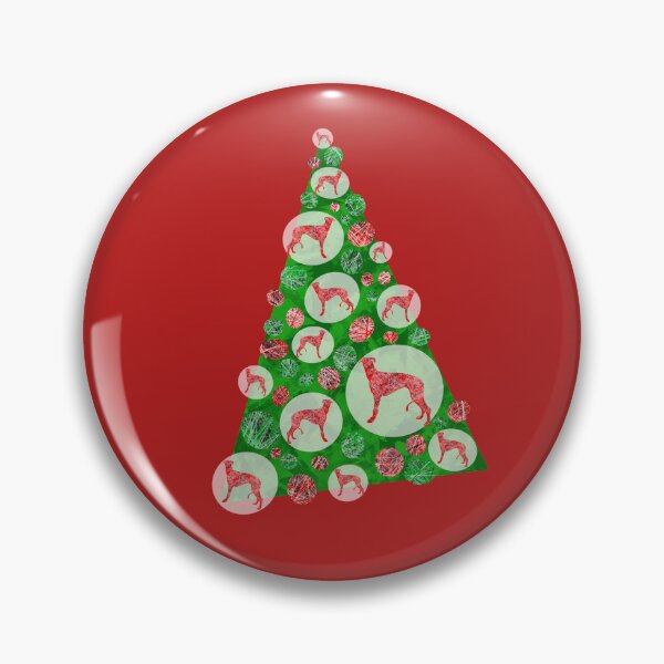 Item preview, Greyhound Red Christmas Tree Dog Silhouette designed and sold by AMSonArt.