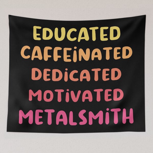 Item preview, Educated caffeinated dedicated motivated metalsmith funny metalsmith quote humor pink shades jeweler gift designed and sold by MetalicBabe.