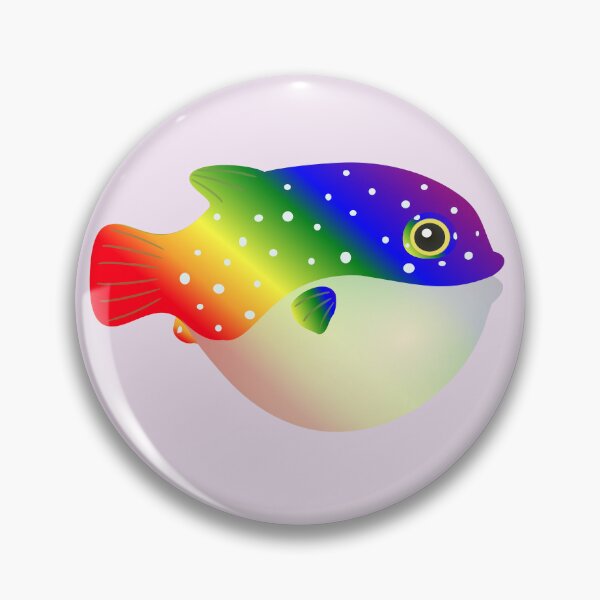 Item preview, puffer fish blow fish cute pufferfish rainbow designed and sold by MiraNomegusta.