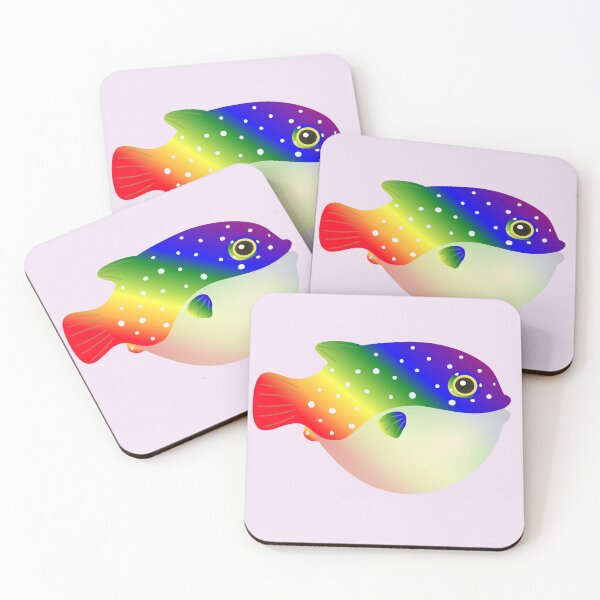 Item preview, puffer fish blow fish cute pufferfish rainbow designed and sold by MiraNomegusta.