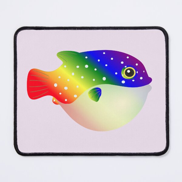 Item preview, puffer fish blow fish cute pufferfish rainbow designed and sold by MiraNomegusta.