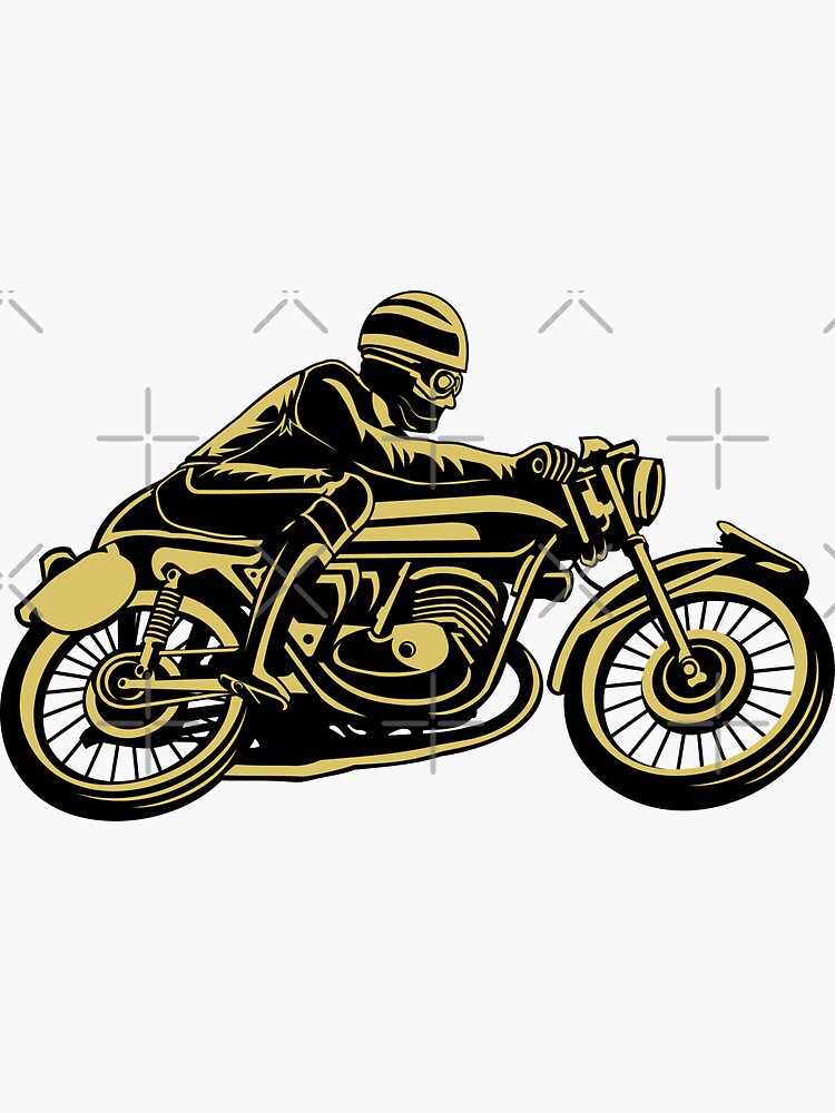 Thumbnail 3 of 3, Sticker, Vintage motorcycle riding designed and sold by Mansn.