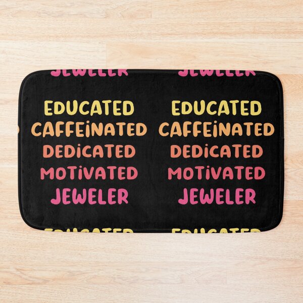 Item preview, Educated caffeinated dedicated motivated jeweler funny metalsmith quote humor pink shades jeweler gift designed and sold by MetalicBabe.